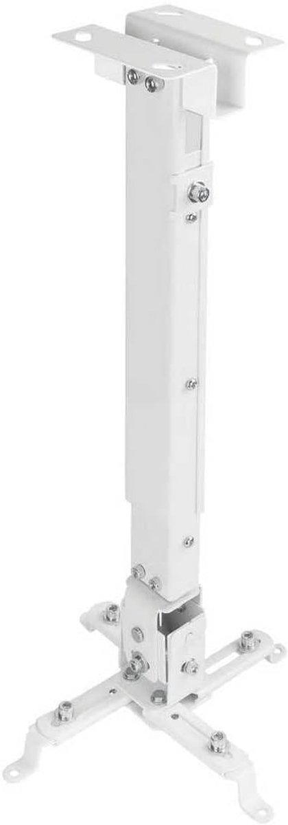 SnelShoppen - Universele Projector Beugel - Te Vissen Plafond Steun - 20 kg Draagvermogen - 15° Kantelbaar - Wit - Tot 650 cm Plafondbuis - Perfect Vo