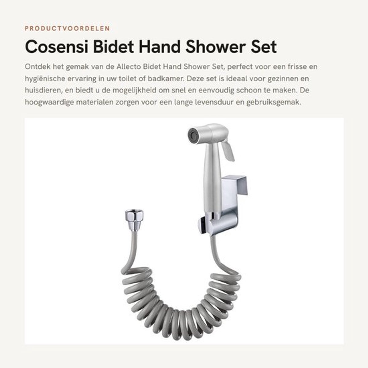 Bidet Handdouche Set - Flexibele 150 cm Douche Slang - Handdouche - Hoogwaardige ABS/Brass - Duurzaam - Eenvoudige Installatie - Toilet Douche