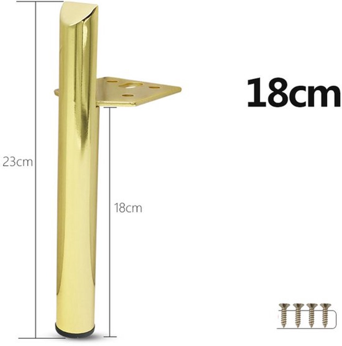 Poten voor badkamermeubels, bankpoten, salontafelpoten, meubelpoot accessoires - goud 18cm
