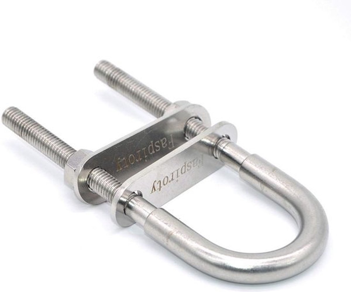 Tie Down Eye - RVS U Bout - M12x150mm - Slijtvast - Anti-corrosie - Inclusief 2 Platen/2 Moeren - Bevestigingsbout