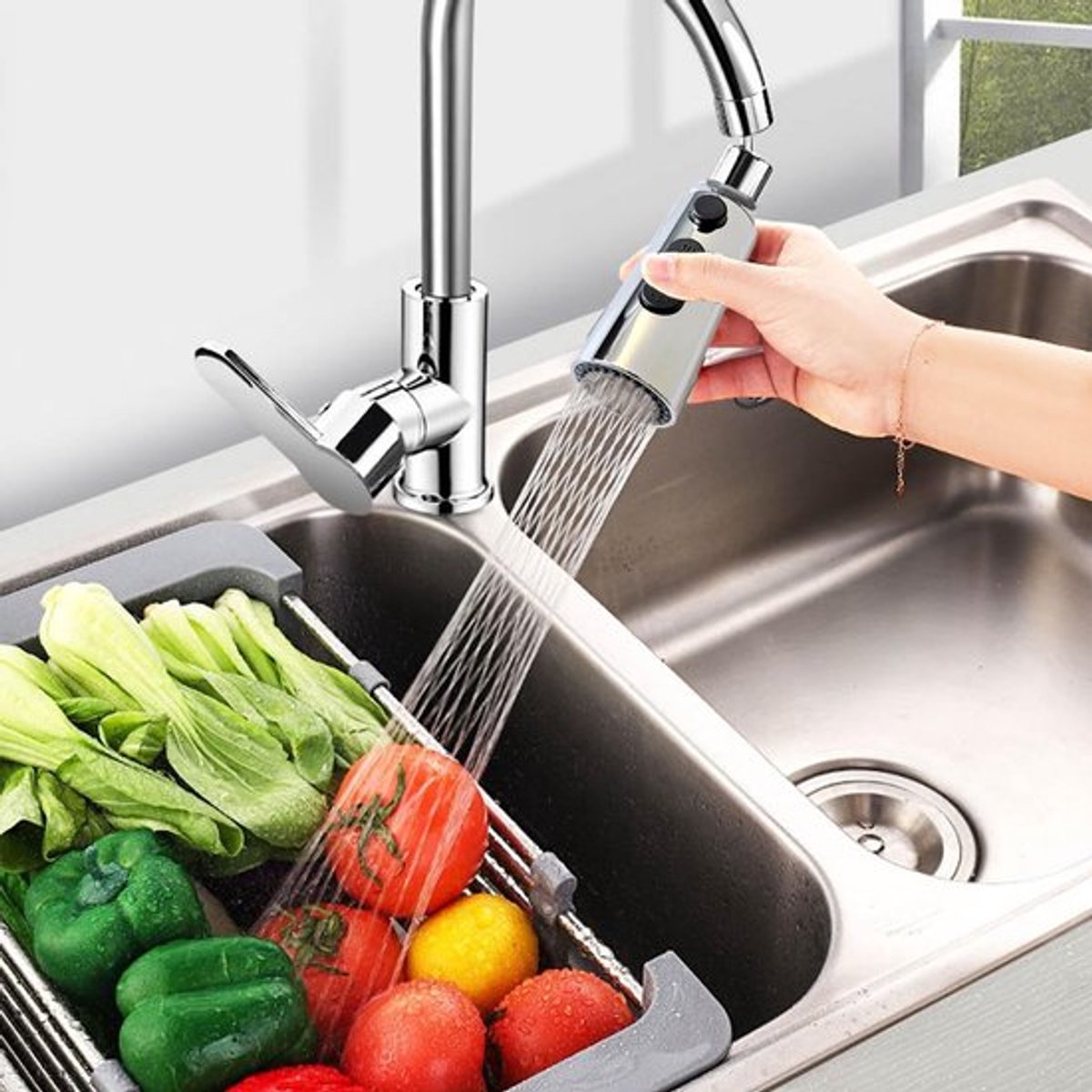 Kraanstraalregelaar - Draaibare Beluchter - 360° Verlenging - Geschikt voor Keuken en Badkamer - Waterbesparing - Eenvoudige Installatie