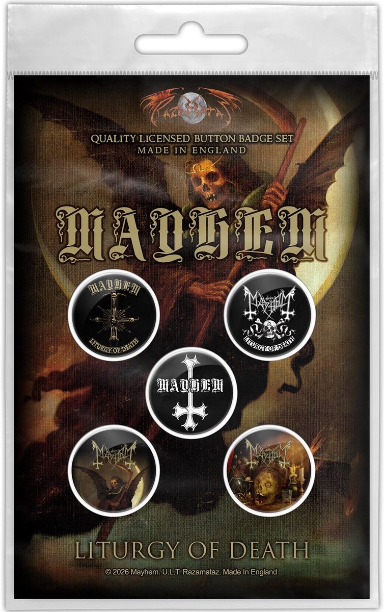 Mayhem - Liturgy of Death - Button - 5-pack