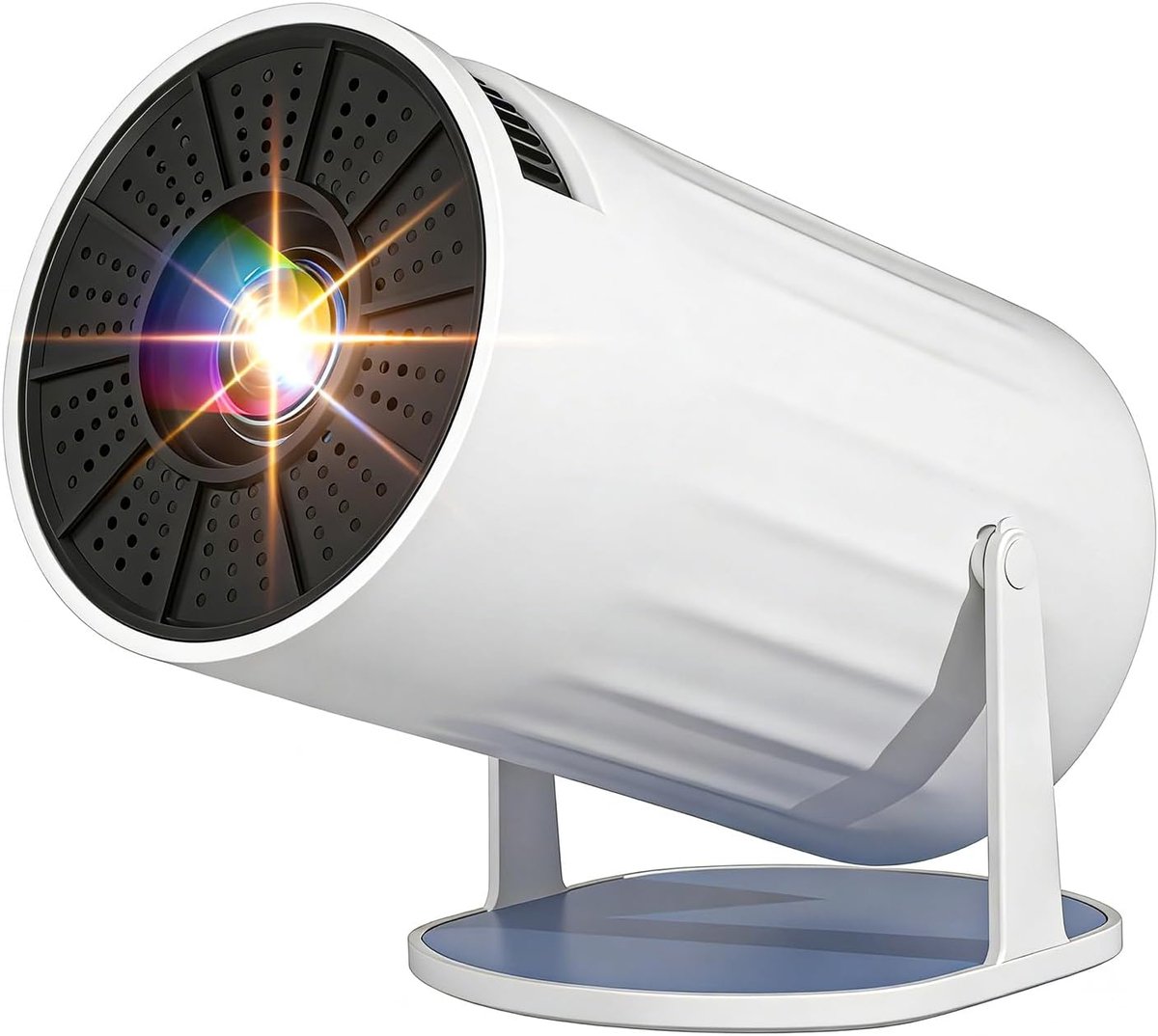 SnelShoppen - Mini-Beamer Draagbare 4K 1080P Thuisbioscoop Projector met WiFi 6, Bluetooth 5.2, 180° Rotatie, Automatische Trapeziumcorrectie en 1000+