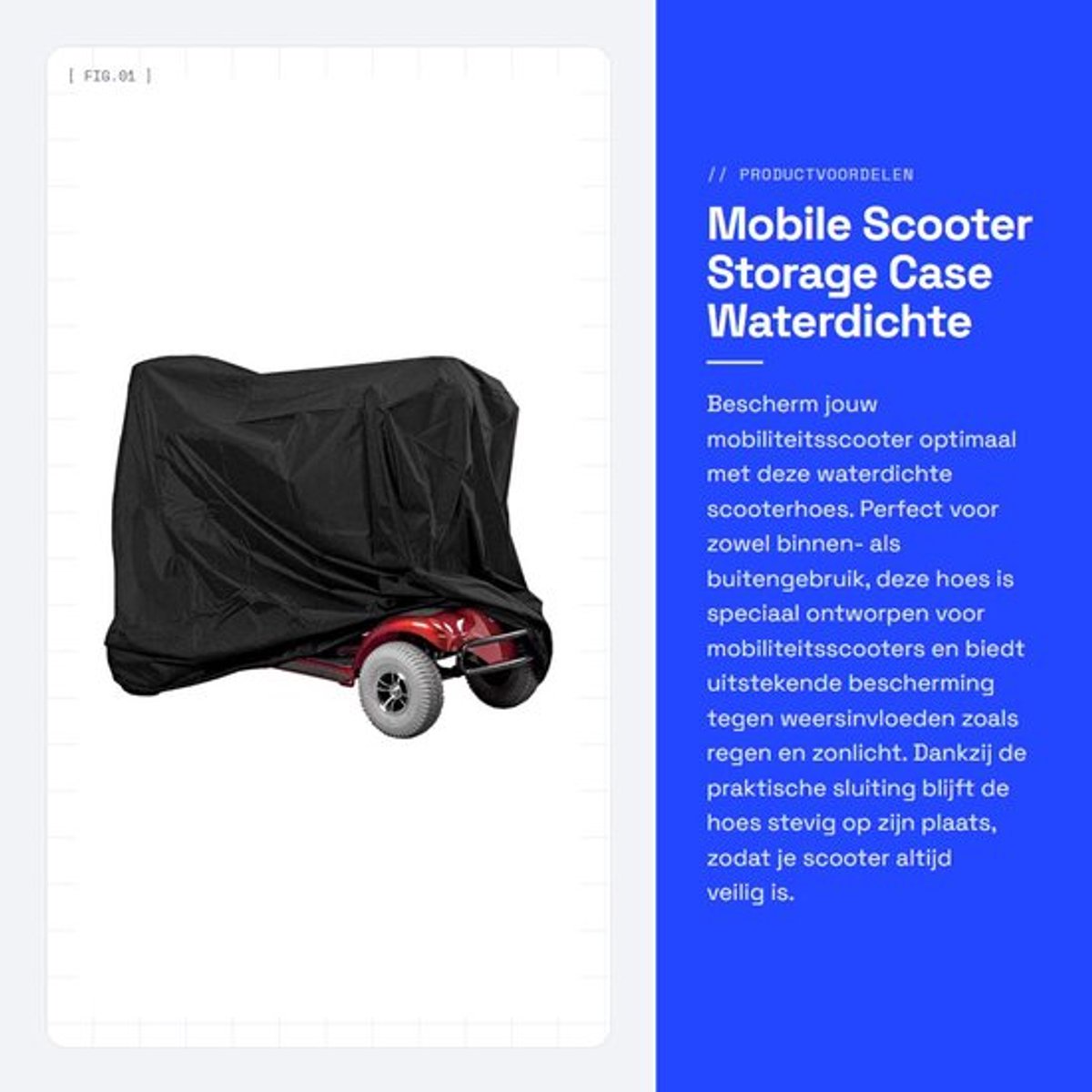 Scooterhoes Waterdicht - Universele Pasvorm 190x71x117 cm - Duurzaam Materiaal - Zonbescherming - Eenvoudige Installatie - Scooterbedekking