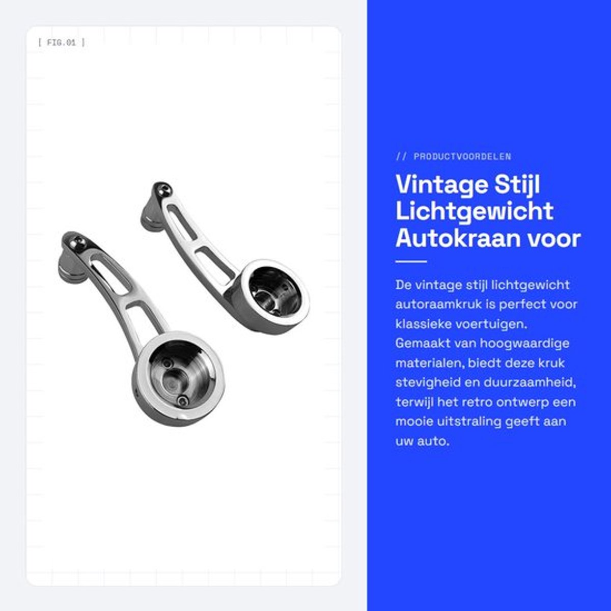 Autoraamkruk Vintage Stijl - Lichtgewicht - Draagbaar - Duurzaam - Eenvoudig Ontwerp - Geschikt voor Klassieke Voertuigen - Deurgreep