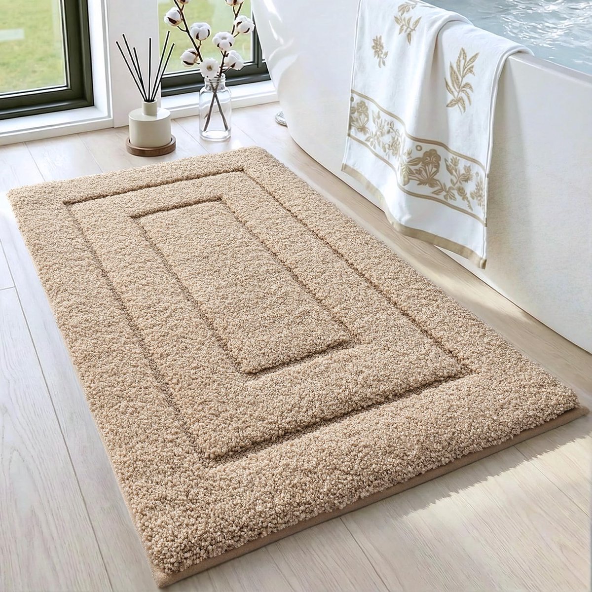 SnelShoppen - DEXI Badkamermat - Extra Zacht, Absorberend Premium Badtapijt - Antislip Comfortabele Badmat - Tapijt voor Bad, Douche, Badkamer - Droog