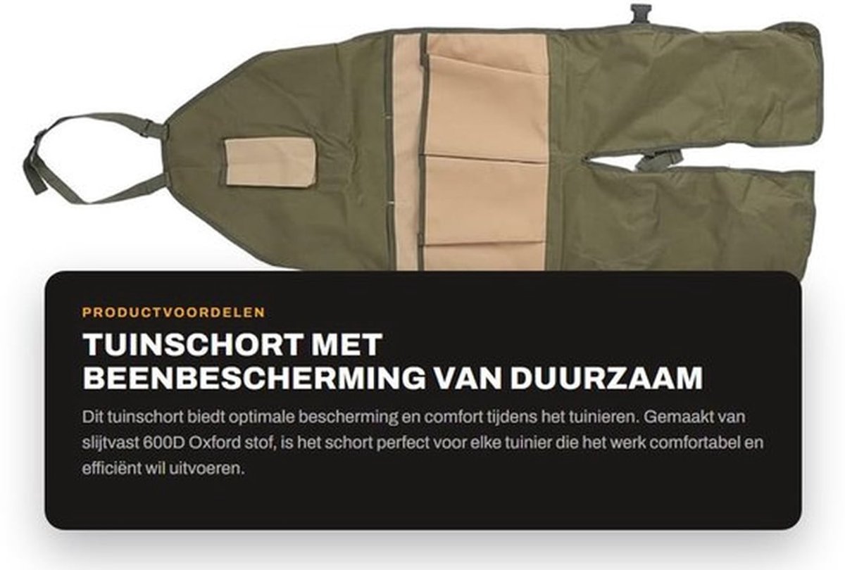 Tuinschort Duurzaam 600D Oxford Stof - Verstelbare Gesp - Beenbescherming - Gereedschapszakken - Brede Toepassing - Slijtvast - Werkschort