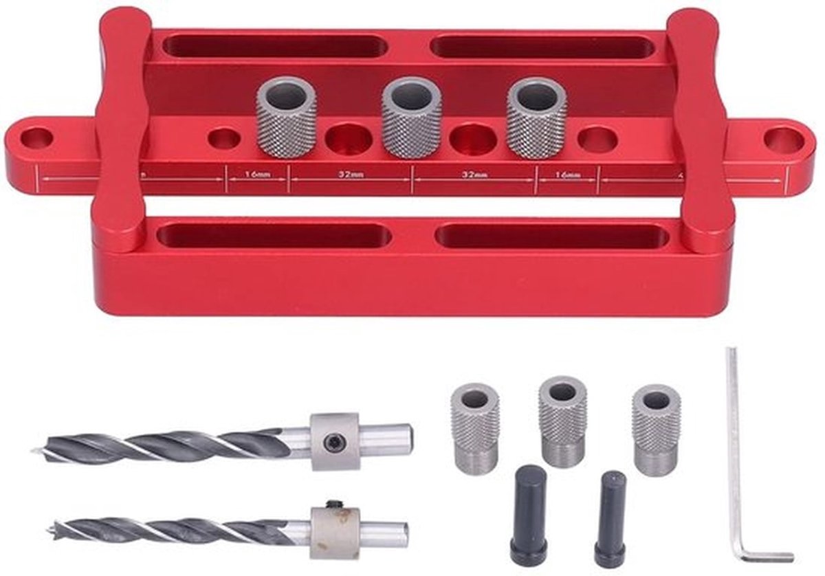 Zelfcentrerende klem voor ponsen (8 mm/10 mm), precisie-positioneringsgeleider voor boorgaten van aluminium, geschikt voor houtbewerking.