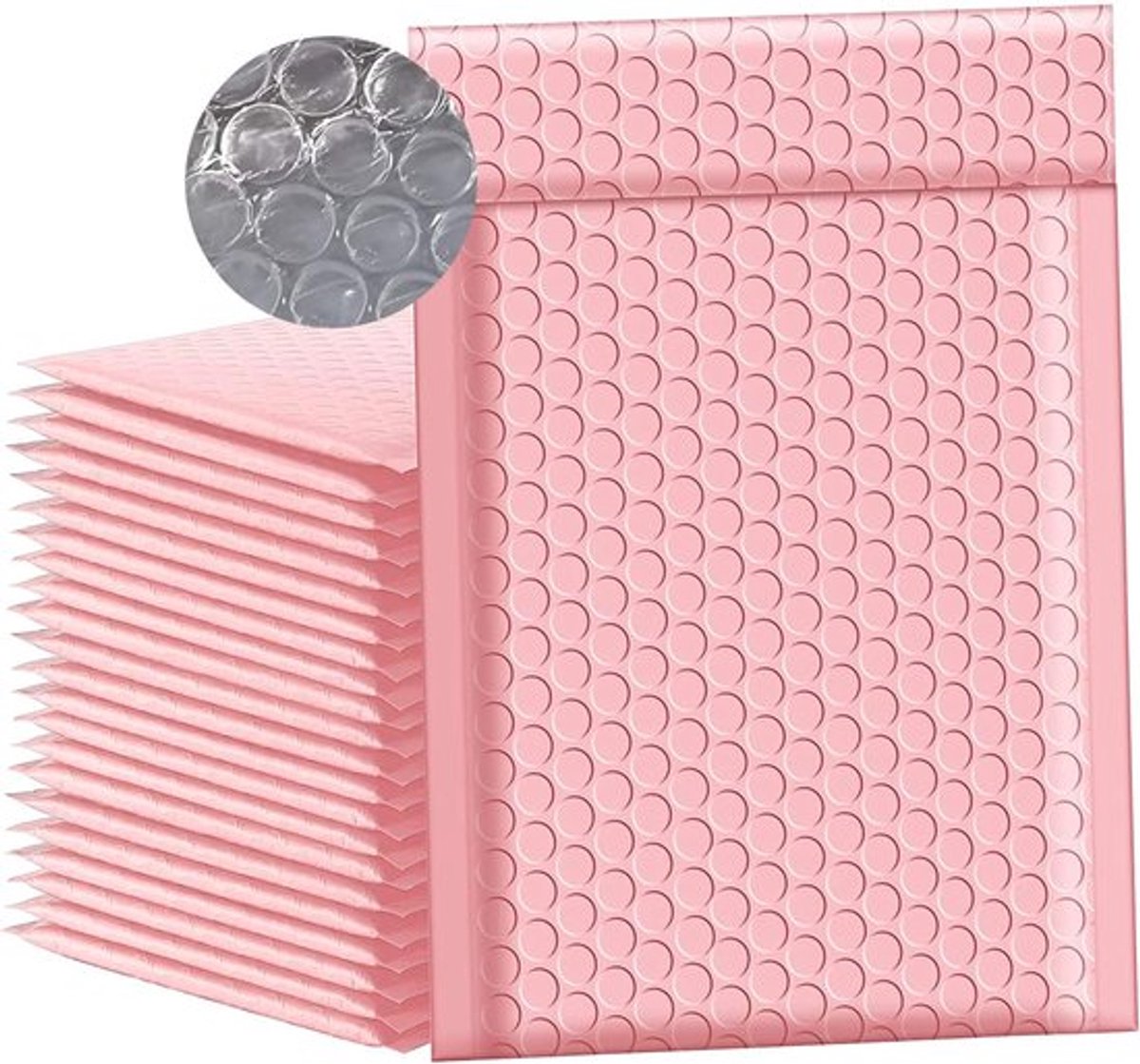 SnelShoppen - Pack van 50 Luchtkussen Enveloppen 13 x 18 cm, Padded Bubble Mailers, Zelfklevend, Waterdicht en Vochtbestendig, Ideaal voor Verzend- en