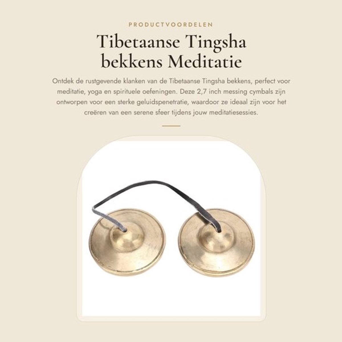 Tingsha 2,7 inch - Messing - Lichtgewicht - Draagbare Tingsha - Meditatie - Sterke penetratie van geluid - Cimbalen