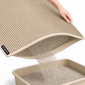 BOTC Kattenbakmat XL - Dubbellaags - 60x45 cm - Waterdicht - Urinebestendige opvangmat - 1 stuk - Beige