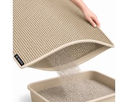 BOTC Kattenbakmat XL - Dubbellaags - 60x45 cm - Waterdicht - Urinebestendige opvangmat - 1 stuk - Beige