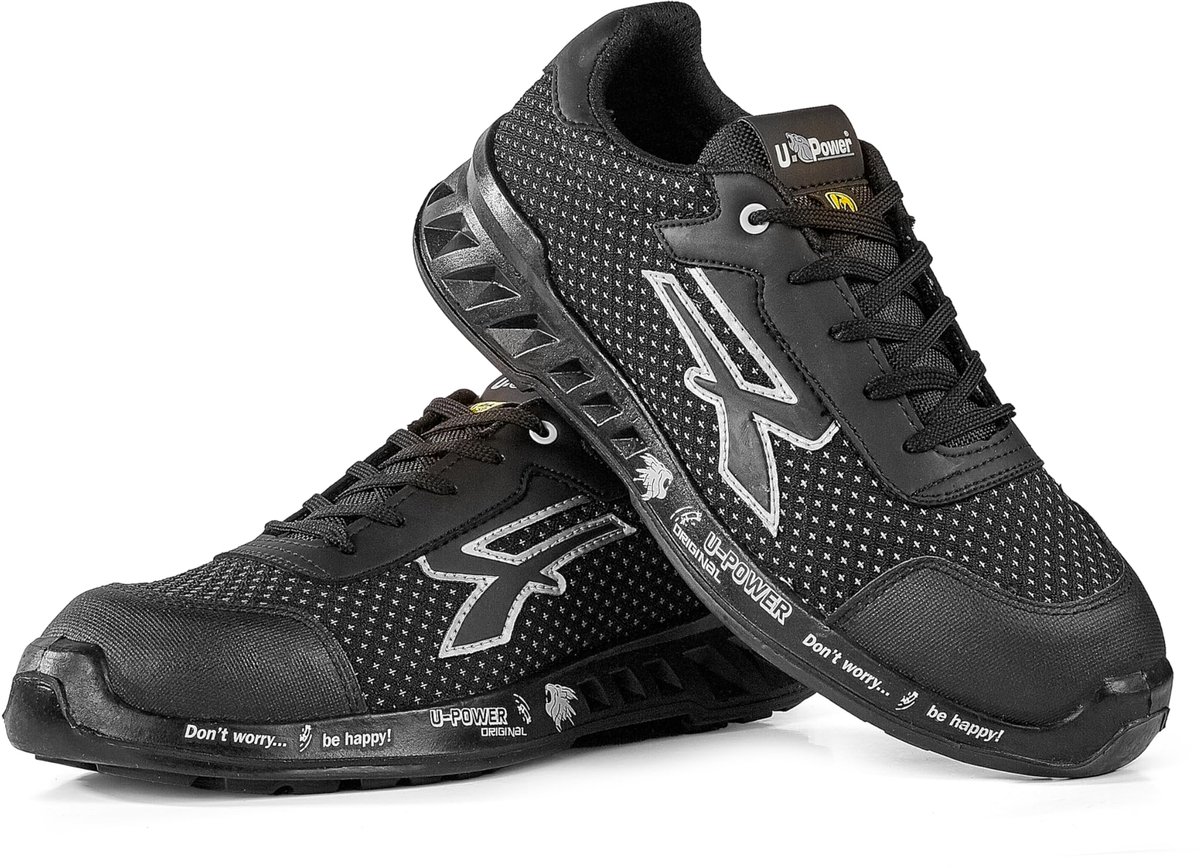 SnelShoppen - Lichtgewicht Veiligheidsschoenen S3 SRC CI ESD Laag Zwart 37 - U-Power RV20104 Linea Red Leve Model LOGAN