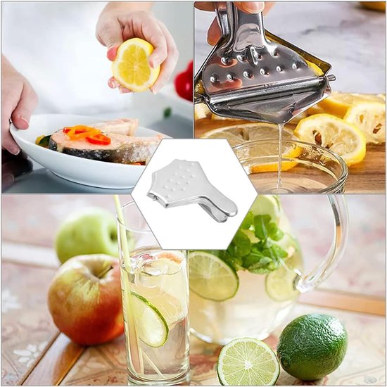 Citruspers Set van 4: Handmatige Roestvrijstalen Sapcentrifuge voor Citroen, Limoen en Sinaasappel — afbeelding 3