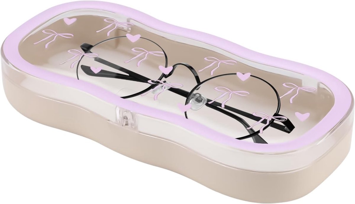 Brillen Etui - Zonnebril Opberghoes - Veilige Opslag - Transparant Deksel - Hard Plastic - Bow Design