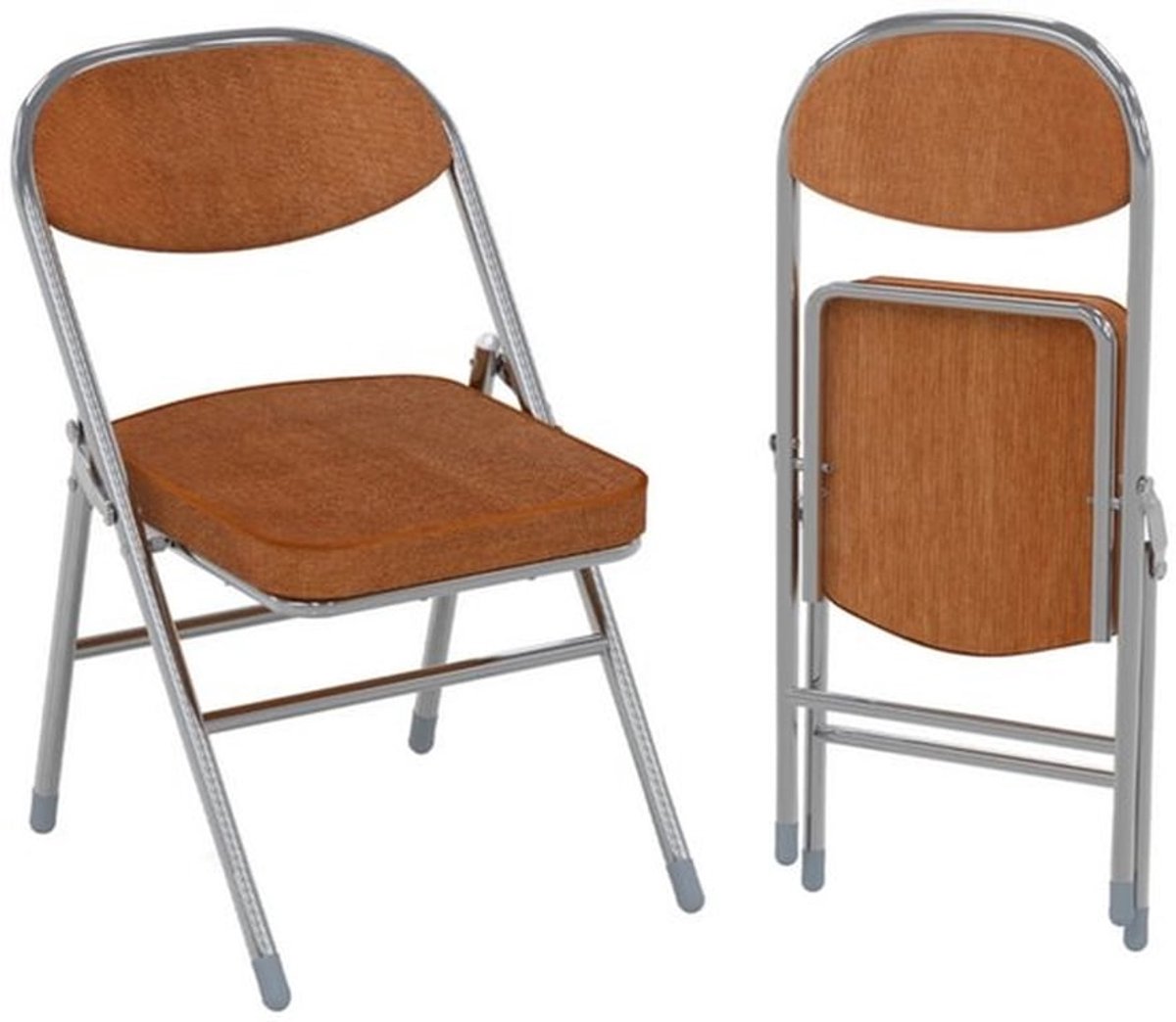 Set van 2 gevoerde klapstoelen, klapstoelen met metalen frame, campingstoelen, balkontuins