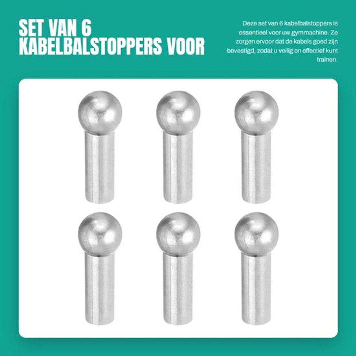 Set van 6 Kabelbalstoppers voor Gymmachines