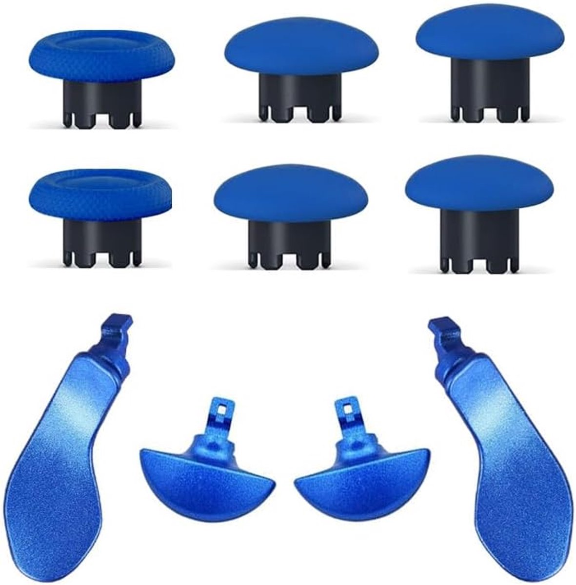 SnelShoppen - 10-in-1 Thumbsticks Caps & Achterpeddels voor PS5 Dualsense Edge Controller - 6 Stuks Vervangende Thumbsticks & 4 Stuks Achterpeddels -