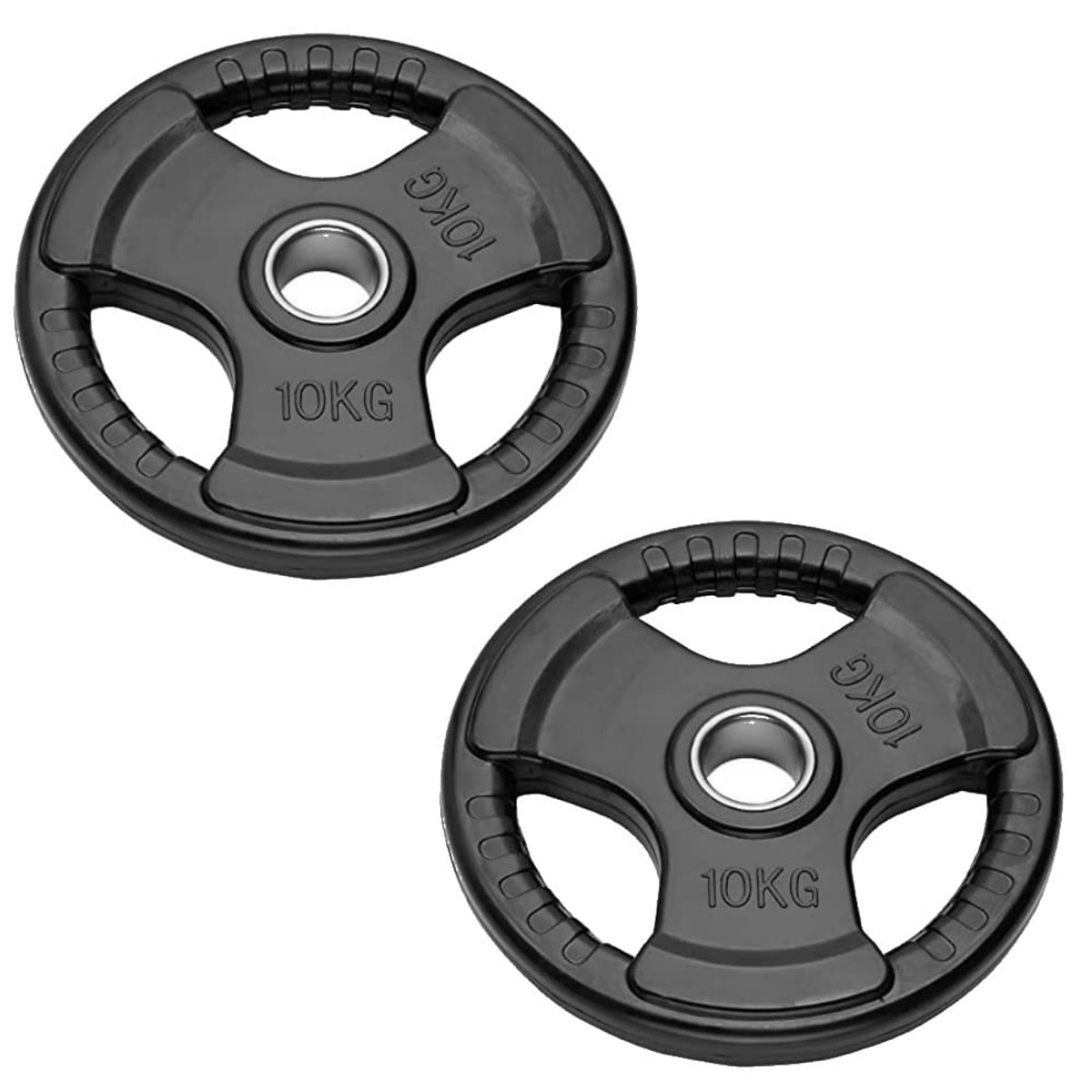 SnelShoppen - Paar Olympische Halterschijven 50 mm voor Lange Halters - Rubber Beklede Gewichtsschijven van 2,5 kg tot 20 kg - Inclusief 2 Schijven va