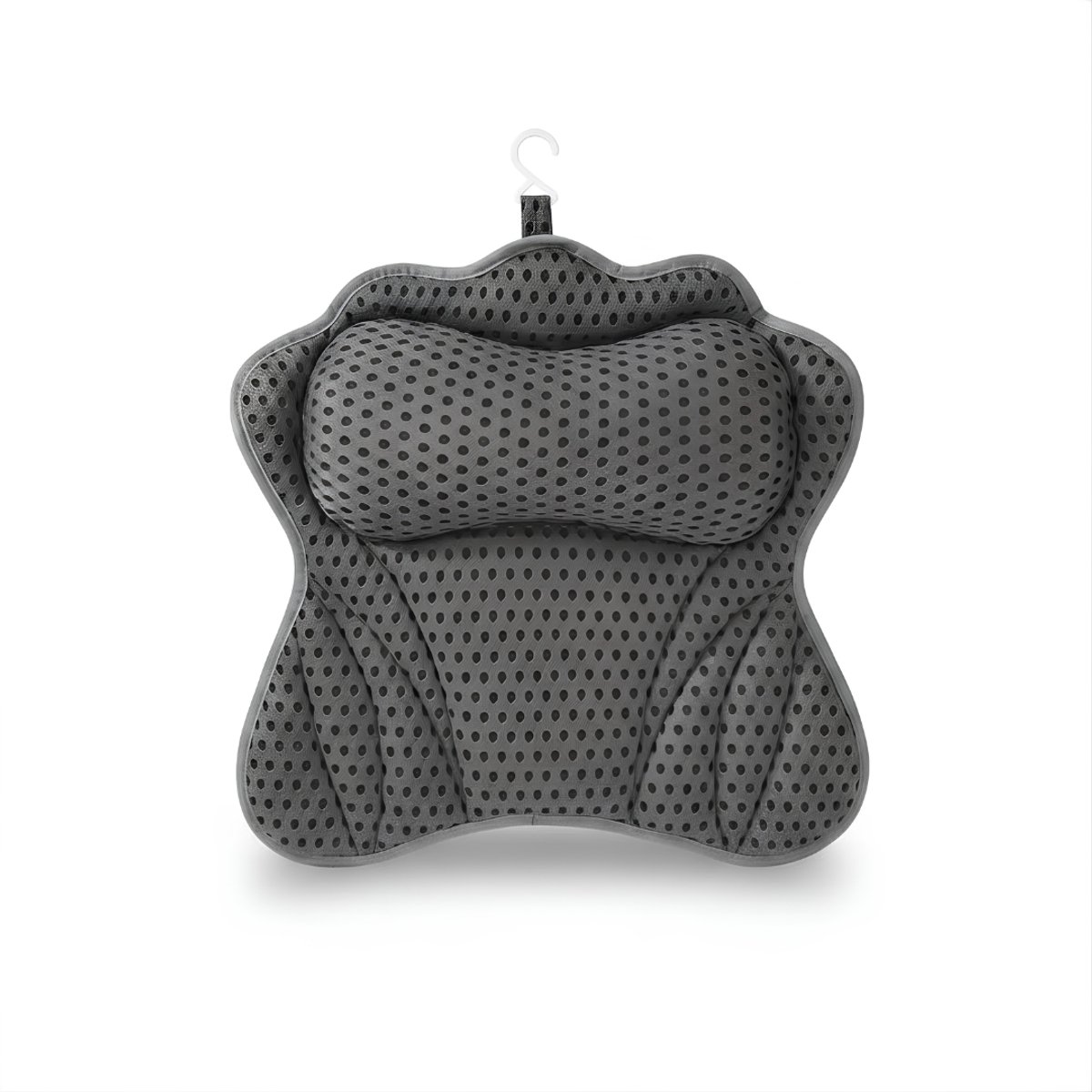 KIRA® Badkussen - 6 Zuignappen - Nekkussen Bad - Antislip Badkussen - Grijs - 40cm x 40cm x 1cm