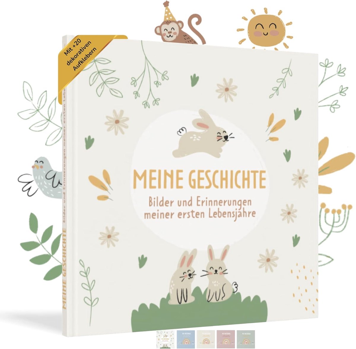 SnelShoppen - Baby album voor het eerste jaar tot 5 jaar, fotoalbum voor kinderen met 50+ pagina's en stickers, perfect voor zwangerschap, geboorte, e