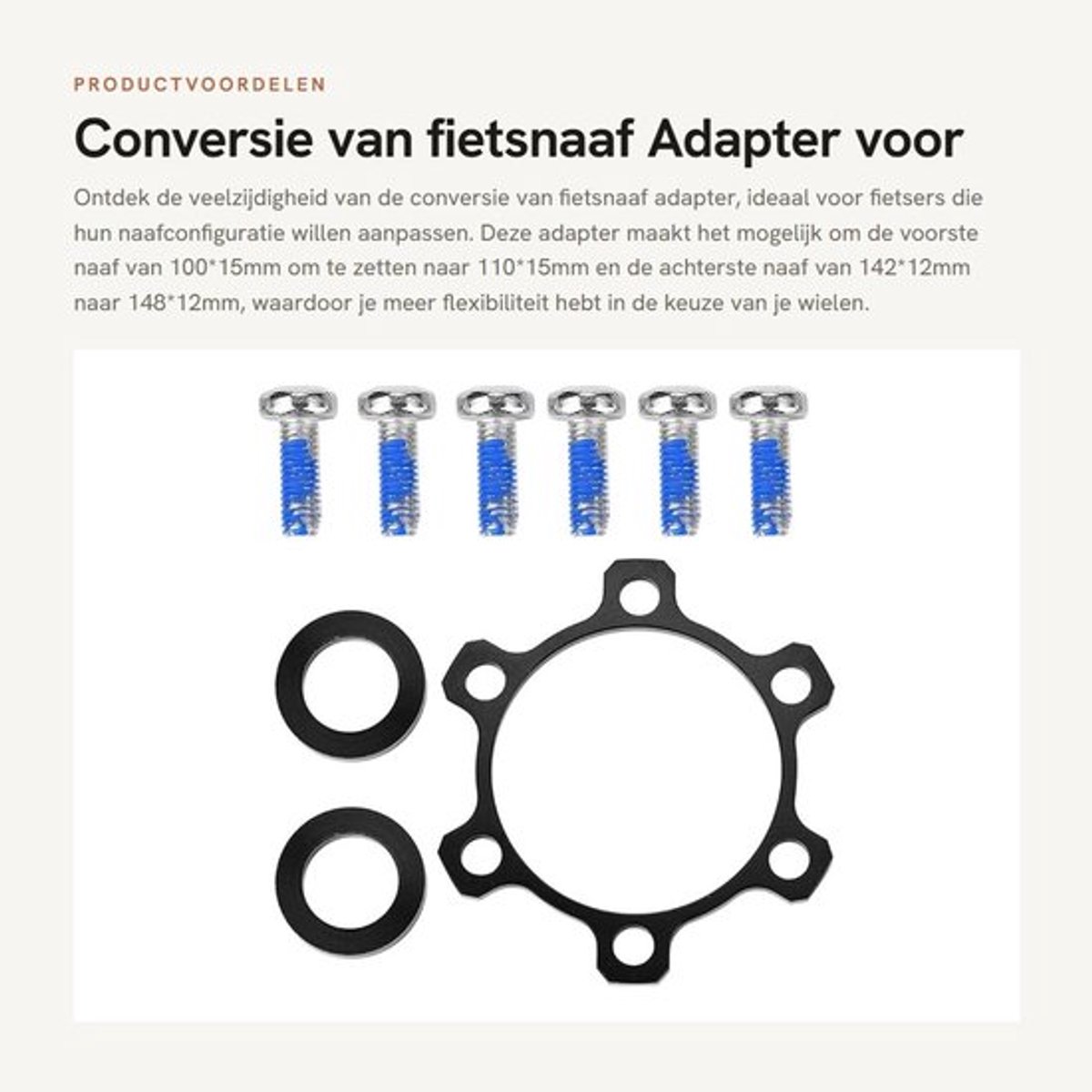 Conversie van fietsnaaf - Adapter voor voorste en achterste naaf - Duurzaam en sterk - Kleur zwart - Verstelbare naafbreedte - Geschikt v...