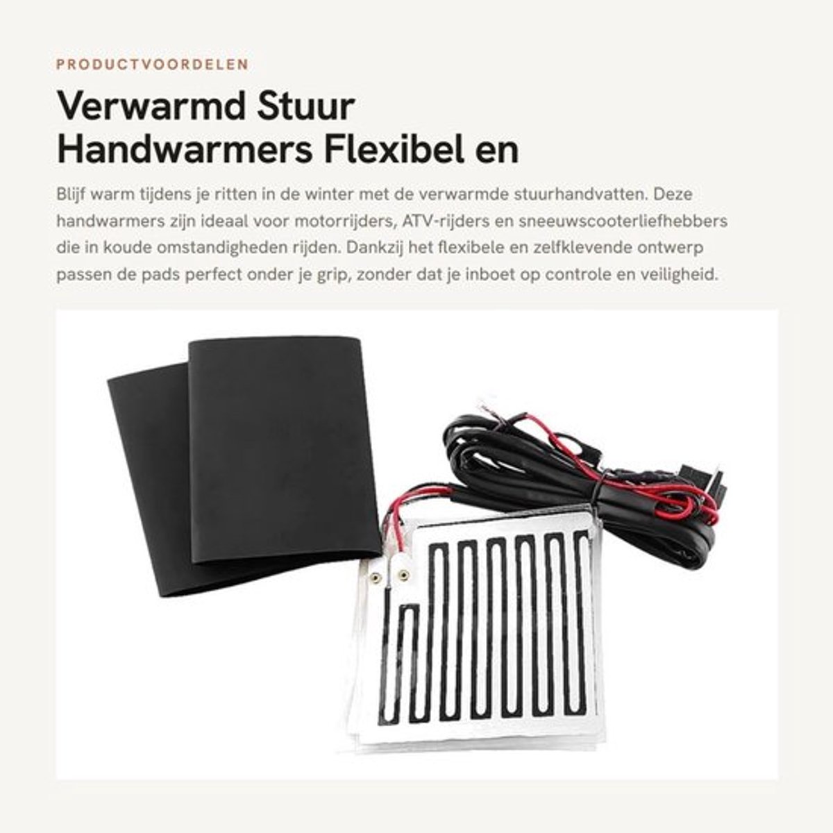 Verwarmde Grip Snelle Voorverwarming - Handwarmers Elektrisch - Flexibel en Zelfklevend - Duurzaam - Motorfiets/ATV/Sneeuwscooter