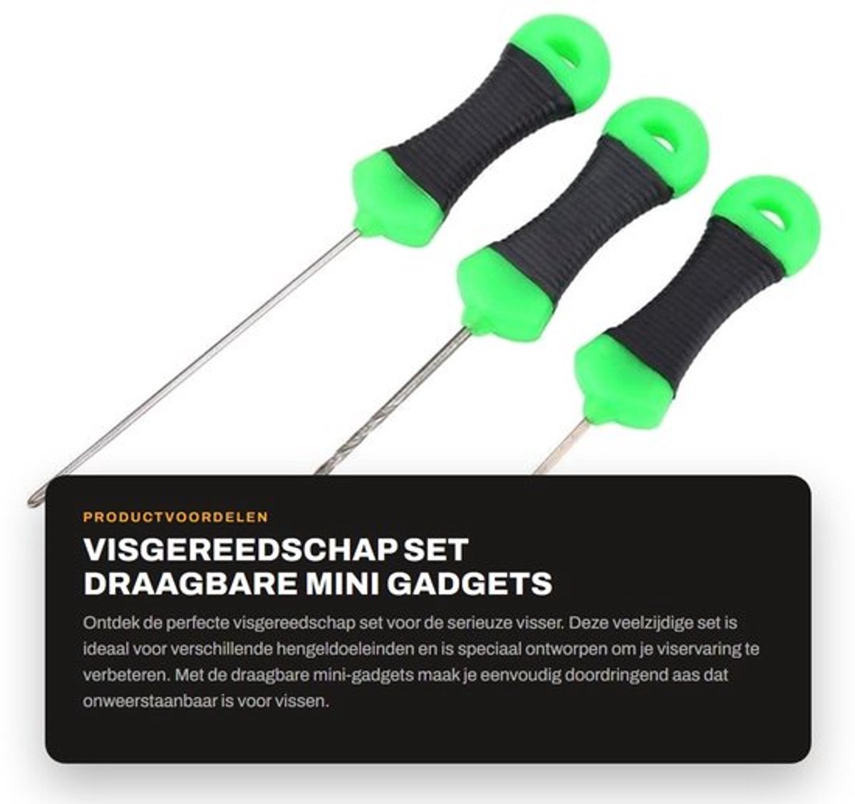 Boorset - 3 Stuks - Visgereedschap - Draagbaar - Lichtgewicht - Geschikt voor Zeevisserij - Hoogwaardige Prestaties