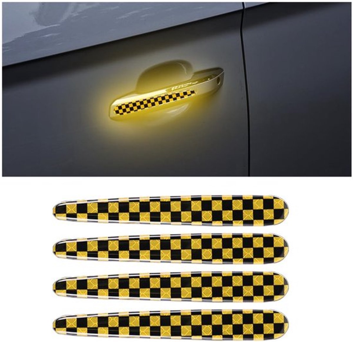 Reflecterende Stickers 4 Stuks - Zelfklevend - Veiligheidshelm - Motorfiets/Fiets - Universeel - Prismatisch Reflecterend Materiaal - Autostickers