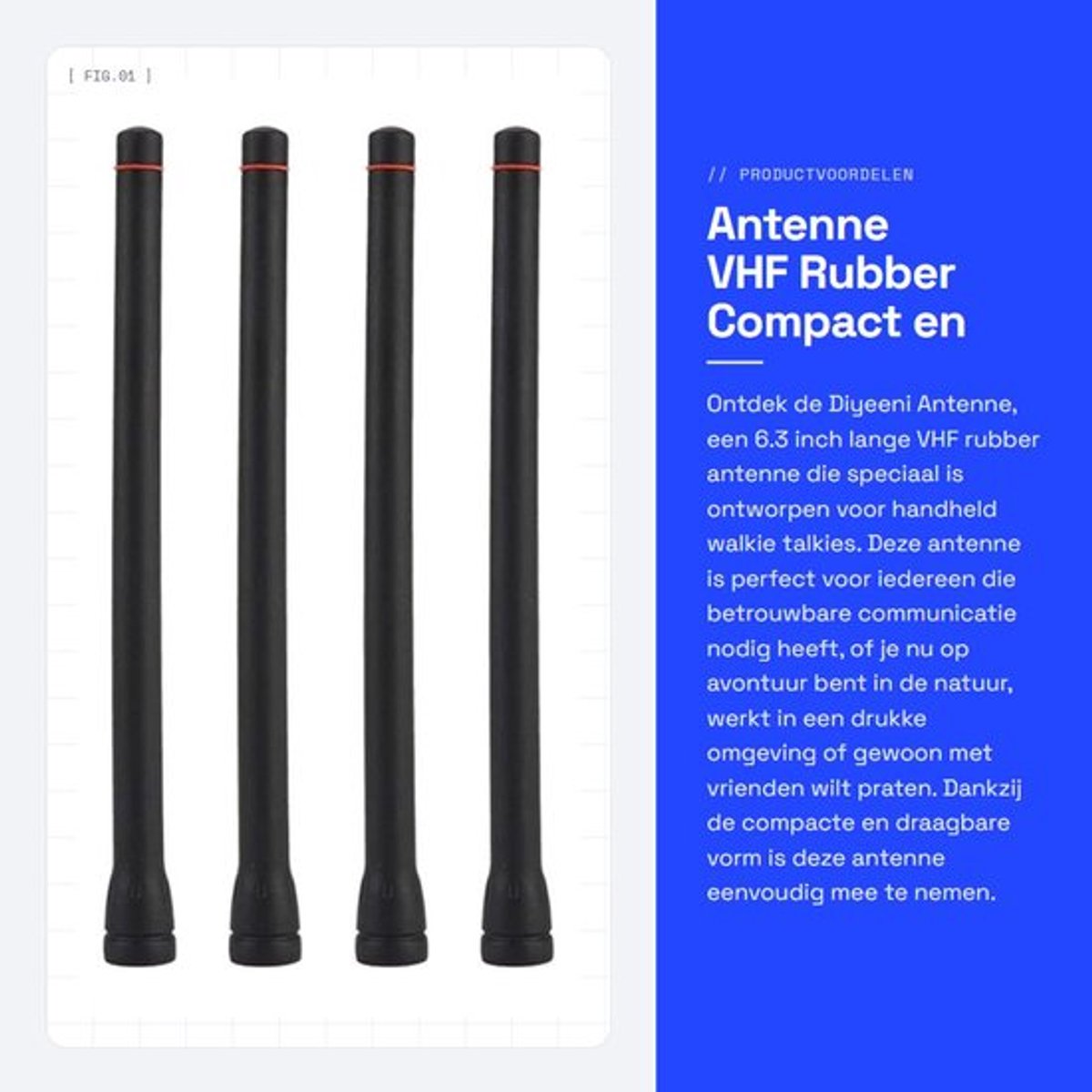 Antenne Universeel - Draagbare Antenne - Rubber Antenne - 16 cm - Hoogwaardig Signaal - Milieuvriendelijk - Walkie Talkie Antenne
