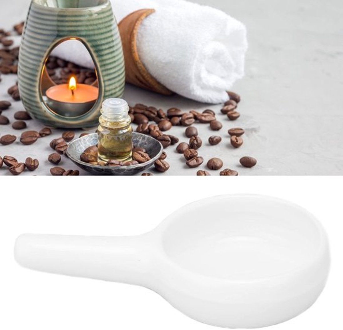 Kaarsenhouder Keramisch - Theelichthouder Lepelvorm - Woondecoratie - Aromatherapiebrander - Hoogwaardig Keramiek - Makkelijk te Reinigen