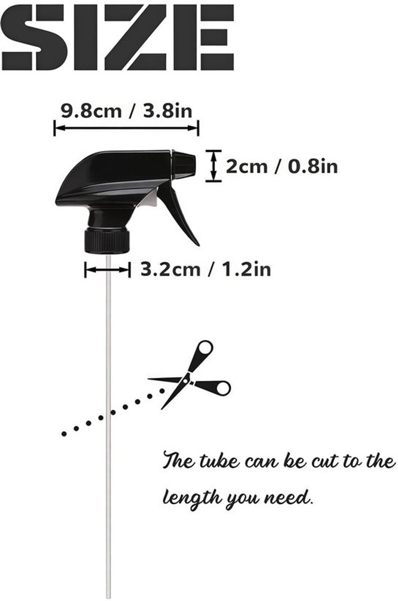 Spuitfles 6 Stuks - Heavy Duty Plastic - Lekvrij - Sprayfles - 473 ml - Voor Watering/Reiniging - Trigger Nozzle - Sproeifles
