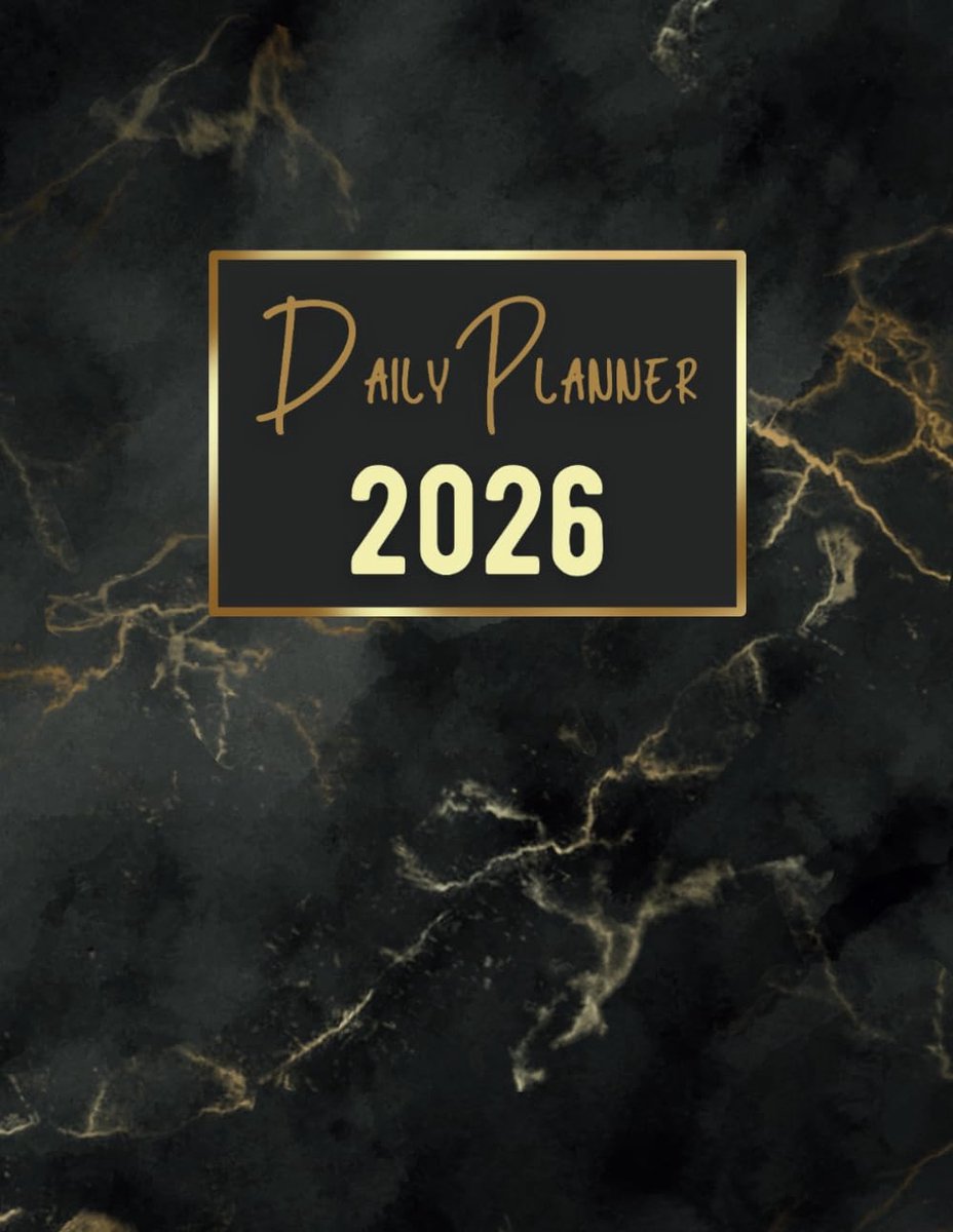 SnelShoppen - Daily Planner 2026 - Dagelijkse Planner, 1 Pagina per Dag, 365 Dagen, 8.5x11 Inch, Thema: Goud en Zwart, Perfect voor Organiseren en Pla