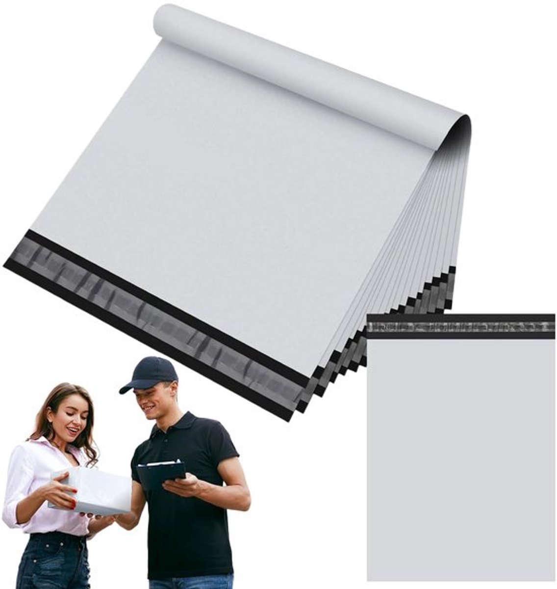 Postzakken 60 x 70 cm - 10 Stuks - Waterdicht - Sterke Verpakkingstassen - Zelfsluitend - Duurzaam Kunststof - Verzendzakken