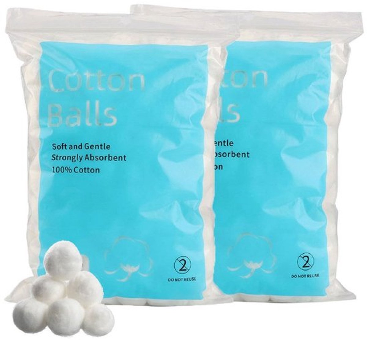 Wattenballen 400 stuks - Zachte Wattenbollen - Natuurlijk Katoen - Cosmetica - Huidverzorging - Absorberend - Wattenbolletjes
