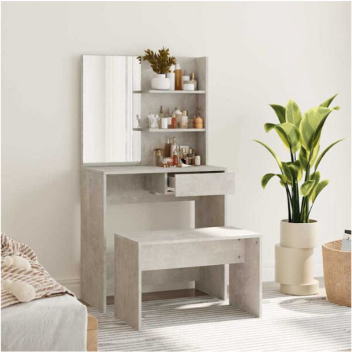 vida xl Kaptafelset 74,5x40x141 cm betongrijs