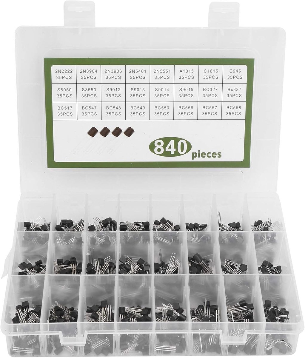 840PCS TO-92 Power Transistor Assortiment Kit met N Channel Power MOSFET voor DIY Elektronica en Industriële Toepassingen