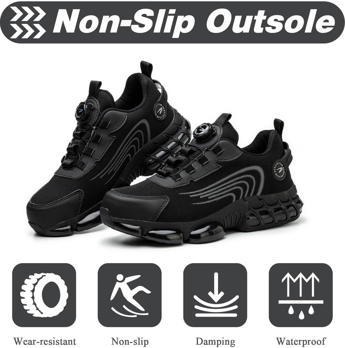 SnelShoppen - Veiligheidsschoenen voor Dames en Heren, Ademend en Antislip, Sportieve Stalen Neus Werkschoenen Maat 39 EU, Zwart, Ideaal voor Bouw en