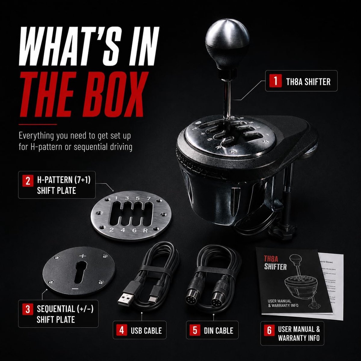 Thrustmaster TH8A Shifter - Racestuurshifter voor PC, PS4, PS5