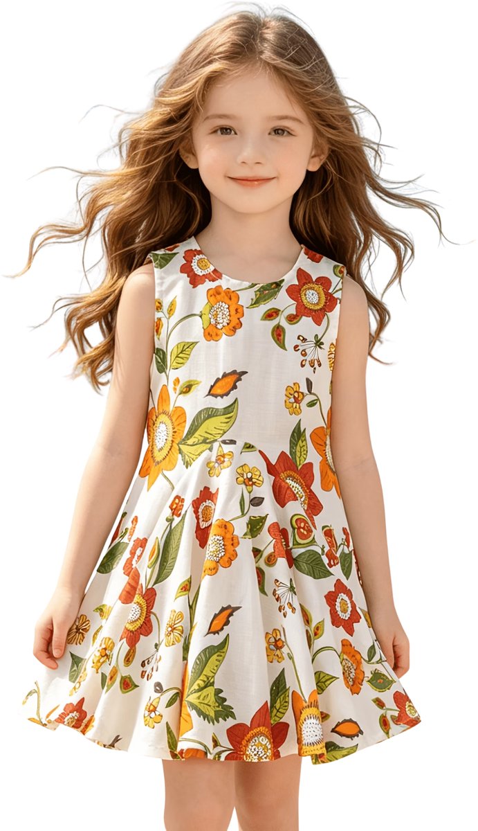 Currero Zomerjurk Meisjes Zomerjurken Kinderen Jurk Meisje Ibiza Stijl Sundress Kinderkleding 1-2 Jaar Kurkuma