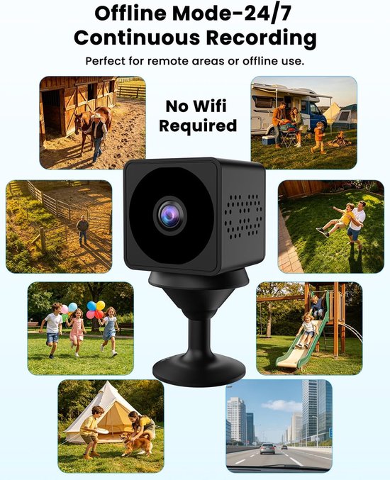 Mini Camera - Beveiligingscamera Spy - Huis Bewaken - 4K Ultra HD Nachtzicht - 150° Groothoek - Zwart — afbeelding 2