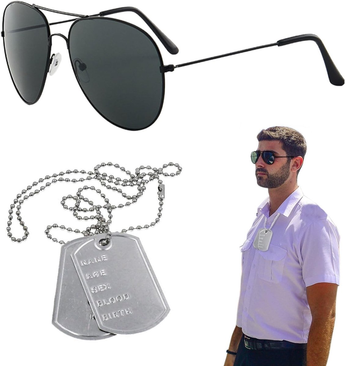 Aviator Goggles Pack van 2 - Zonnebril voor Verkleedpartijen, Cosplay en Militair Thema voor Volwassenen en Kinderen