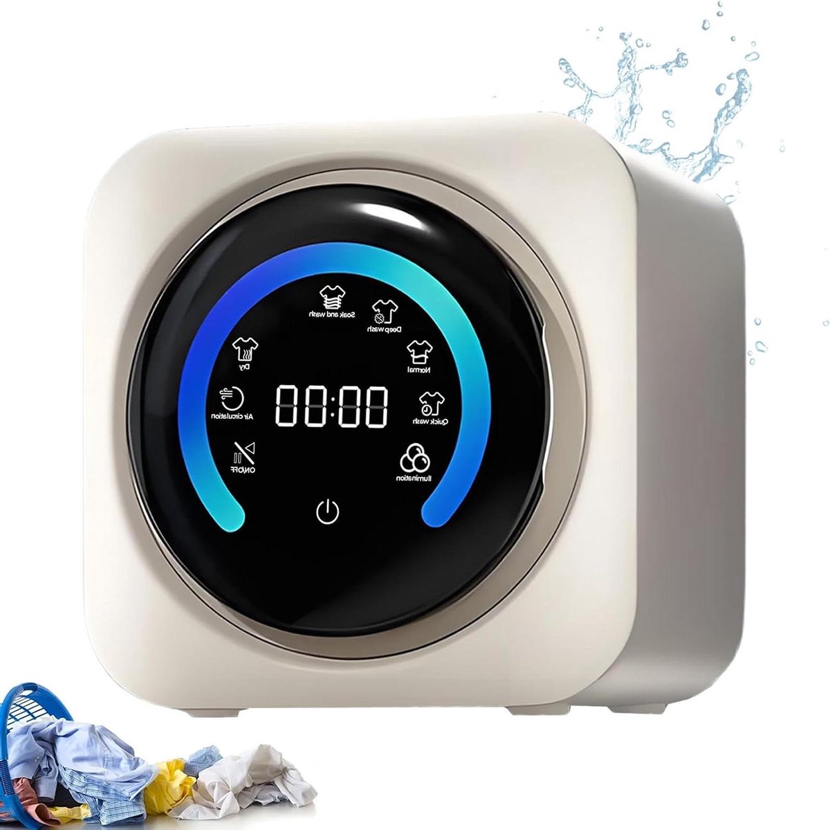 Mini Wasmachine Droger Compact Apparaat Delicate Kleding Wassen 2-in-1 Functie 35 Liter Wit