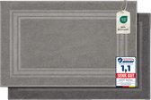 Komfortec Badmat - 2 stuks - Handdoek Dikte - Hotelkwaliteit - Zachte en Absorberende Douchemat - 50x70 cm - 100% Katoen – Antracietgrijs&Grijs
