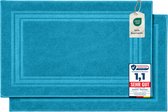 Komfortec Badmat - 2 stuks - Handdoek Dikte - Hotelkwaliteit - Zachte en Absorberende Douchemat - 50x70 cm - 100% Katoen – Turquoise