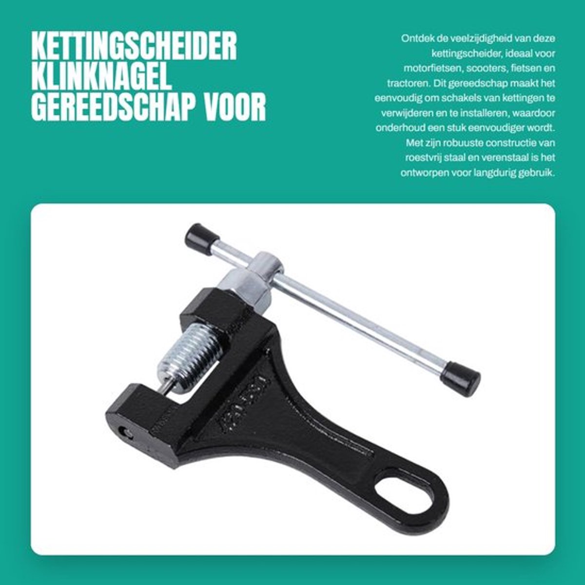 Kettingscheider 420-530 - Klinknagel Gereedschap - Schakelverwijderaar - Kettingsplitter - Roestvrij Staal - Duurzaam en Slijtvast - Kettingbreker