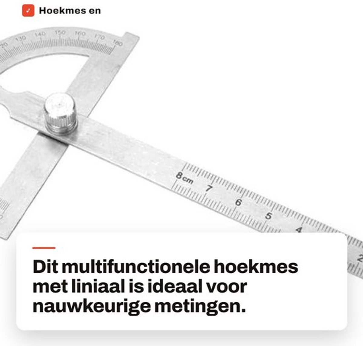 Hoekmes 2-in-1 - Liniaal 0-180 graden - Roestvrij staal - Goniometer - Hoekzoeker - Vergrendelingshoek - Gradenboog