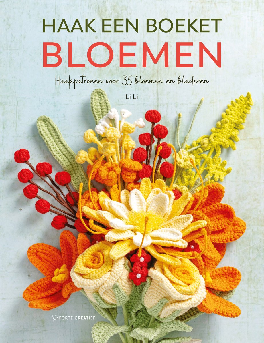 Haak een boeket bloemen. Haakpatronen voor 35 bloemen en bladeren.