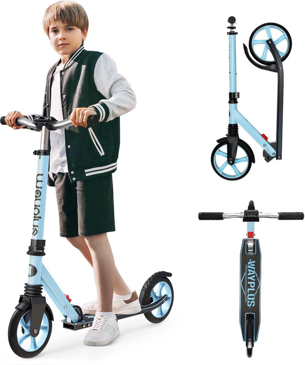 WAYPLUS Vouwstep – geschikt vanaf 6 jaar, maximaal gewicht 109 kg, 20 cm wielen, 4 standen verstelbaar, ABEC9-lagers