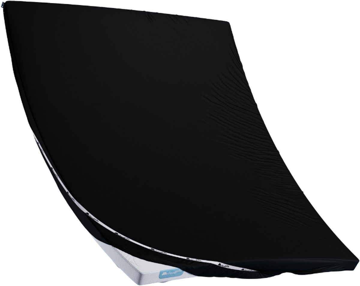 Cloudpillo Topper Hoeslaken - Midnight Black - 180x200 cm - Waterafstotend, Ademend, Zacht, Antibacterieel - Duurzaam, OEKO-TEX Gecertificeerd Katoen
